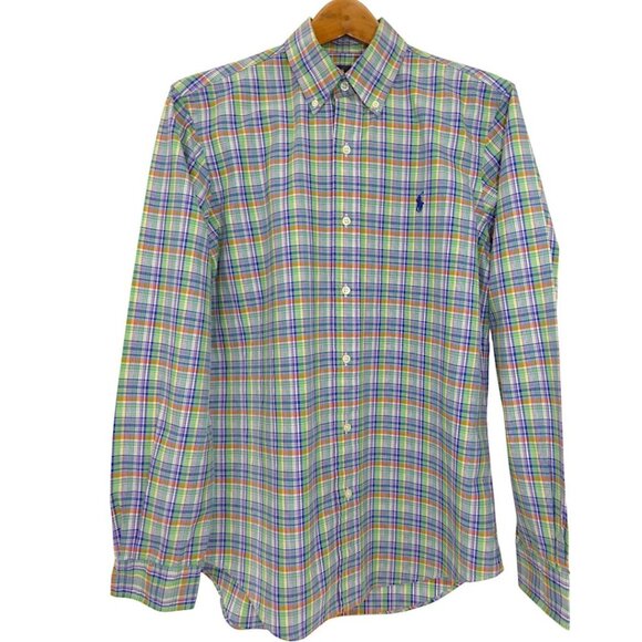 Ralph Lauren Cotton Academia Preppy Office Colorful LS Button Down Men's Sz S - Picture 2 of 8